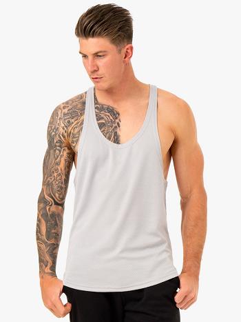 White / Grey Men's Ryderwear Enhance T-Back Stringers | XG8452543