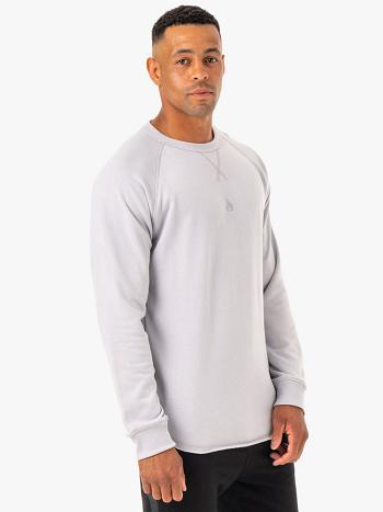 White / Grey Men's Ryderwear Restore Crew Neck Top | 87RW66766