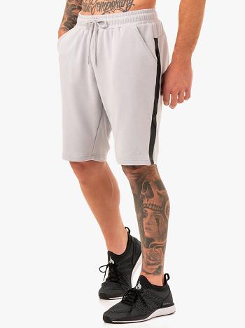 White / Grey Men's Ryderwear Restore Fleece Track Shorts | 93ES82573