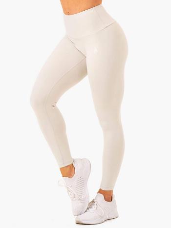 White / Grey Women's Ryderwear Vital High Waisted Leggings Scrunch Bum | 48YR18100