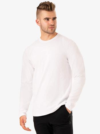 White Men's Ryderwear Limitless Long Sleeve T-Shirt Active Lounge | 5G9212169