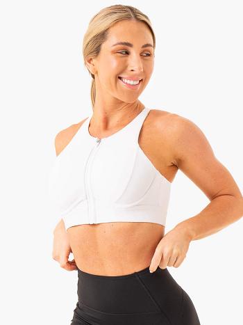 White Women's Ryderwear Critical High Impact Sports Bras | 54ES44415