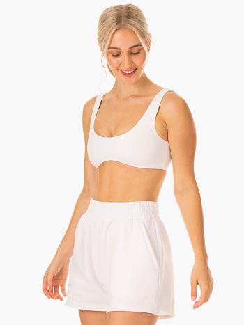 White Women's Ryderwear Elevate Lounge Bra Sports Bras | 107Y16688