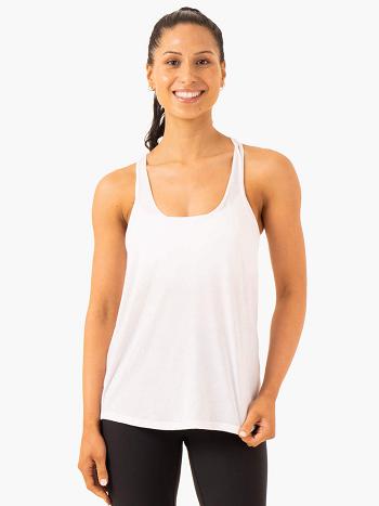 White Women's Ryderwear Elevate Singlet Tanks | 71HF39283