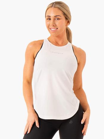 White Women's Ryderwear Elite Mesh Training Tank Top | 64RT47694