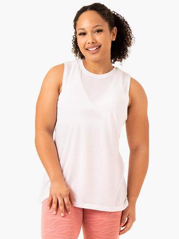 White Women's Ryderwear Emerge Training Tanks | DF6469832