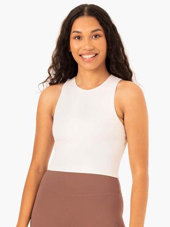 White Women's Ryderwear NKD Refine Tank Top | TNTY30409